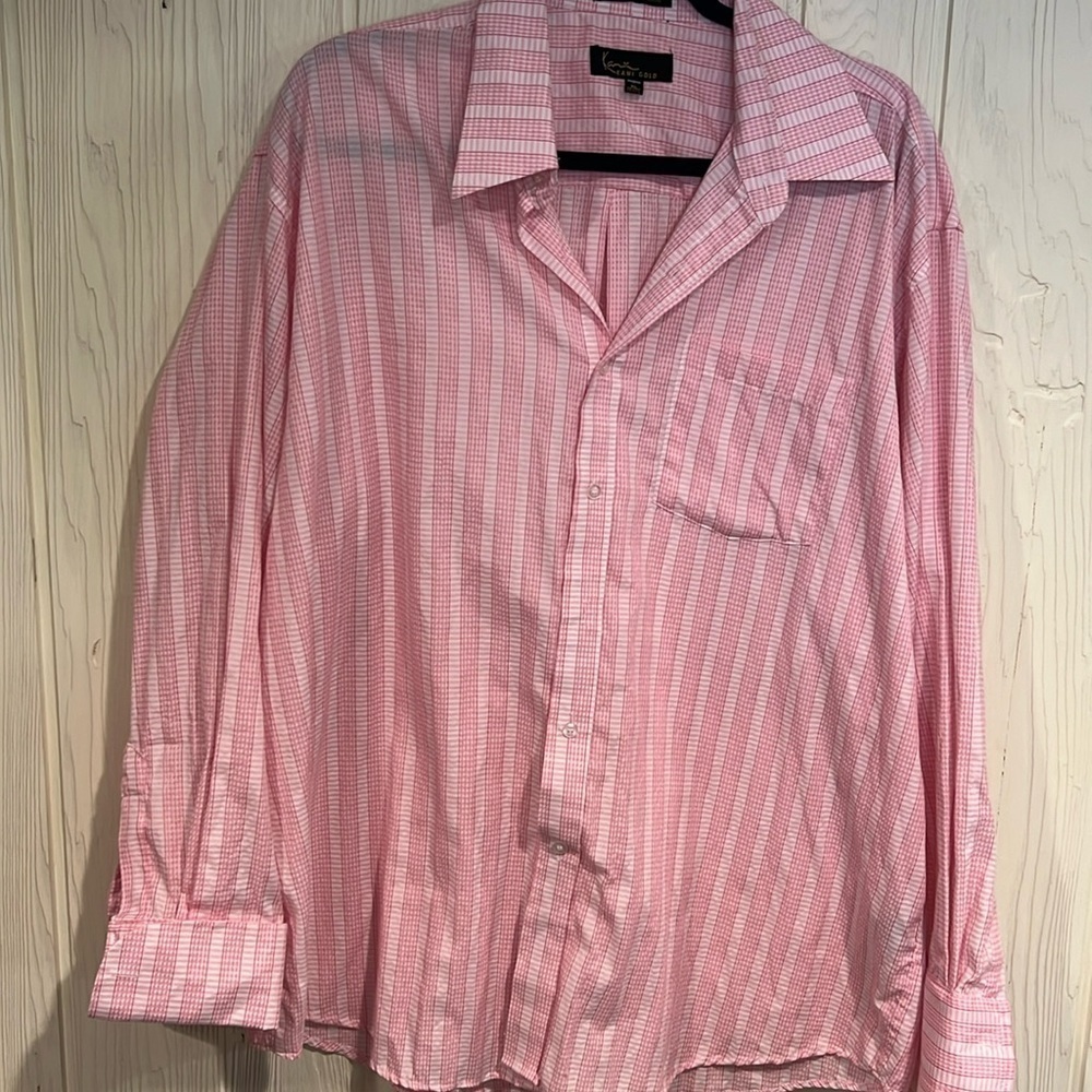 KANI GOLD Men’s Button Down Pink & White Long Sleeve Shirt Size XL